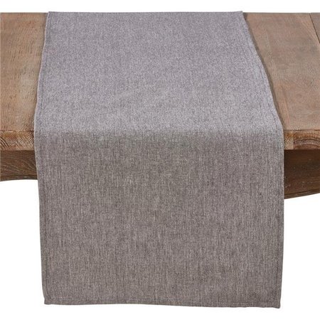 COOKHOUSE 16 x 72 in. Rectangle Cotton Table Runner in Solid Grey - Gray CO1620701